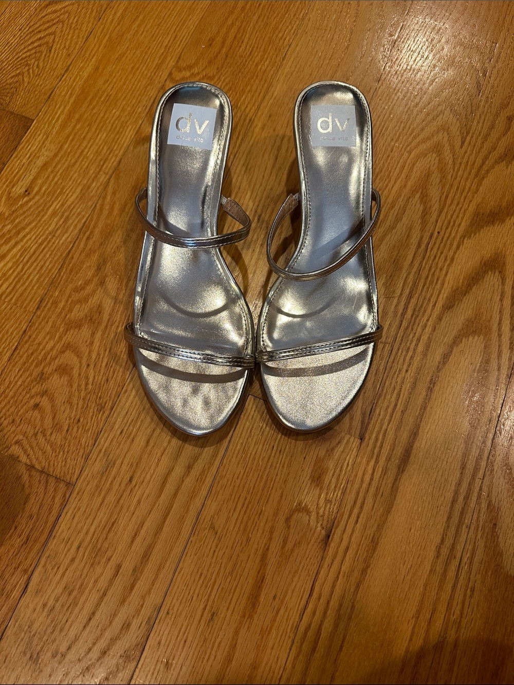 Dolce Vita Gold Metallic Strappy Kitten Heels